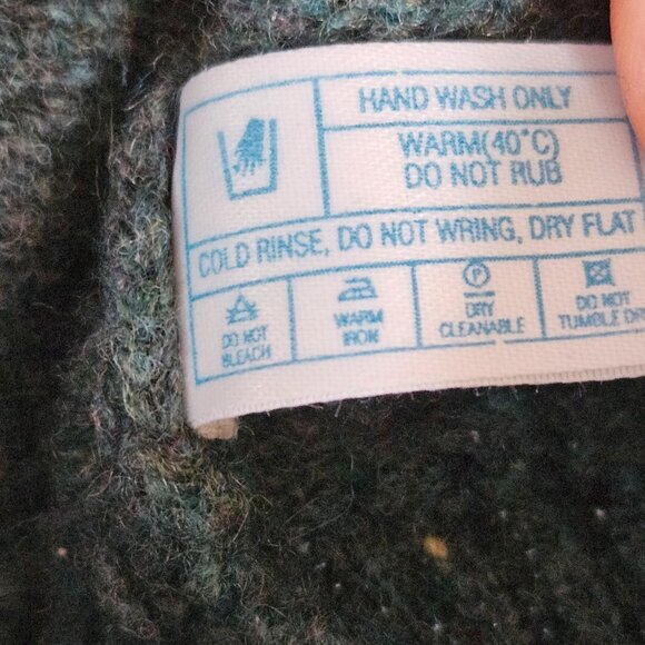 Country Trader Sweater Green Cable Knit Wool Blend Bird Fisherman Great Britain - Picture 8 of 11